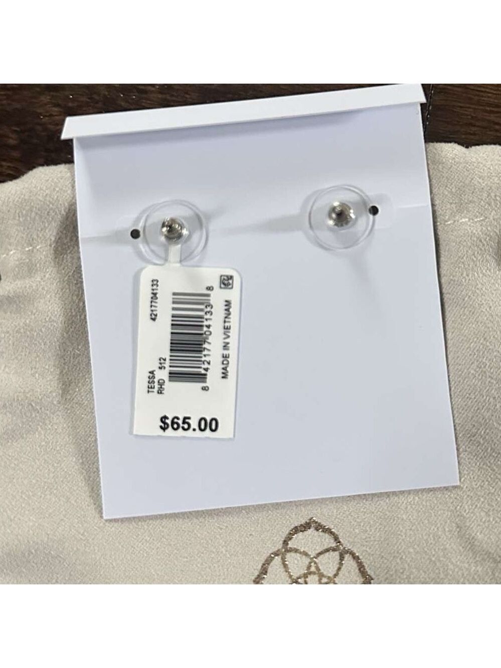 Kendra Scott Tessa Studs Rhodium Dichroic Glass earrings  NWT - Picture 4 of 6